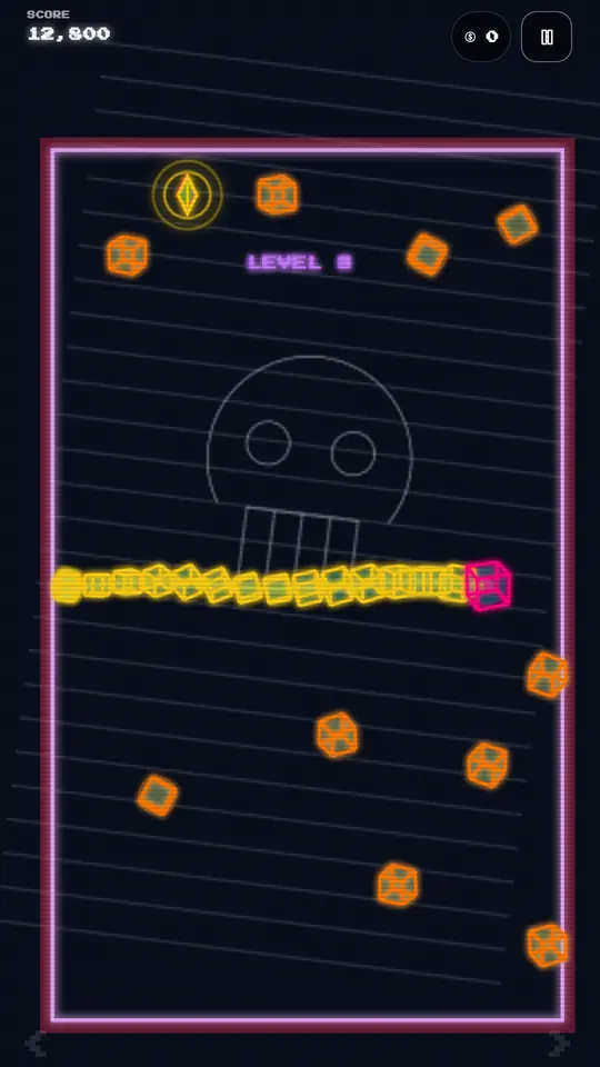 Neon Snake 3D with a streak chain multiplier active