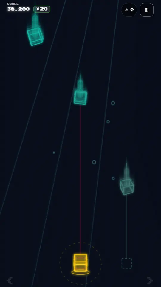 PolyBlock 3D deep into a run with faster blocks and drifters on screen