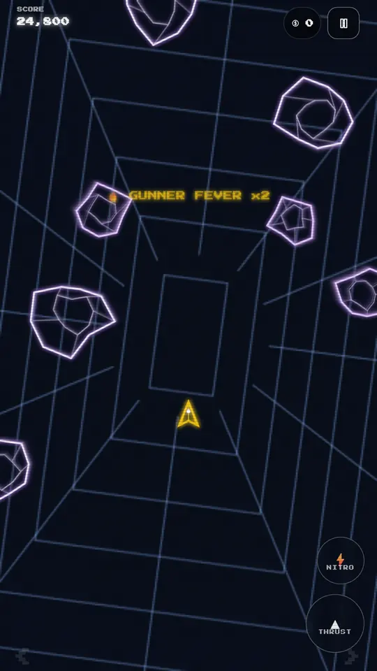 Vectoroid 3D with a x10 kill chain and Fever doubling the score