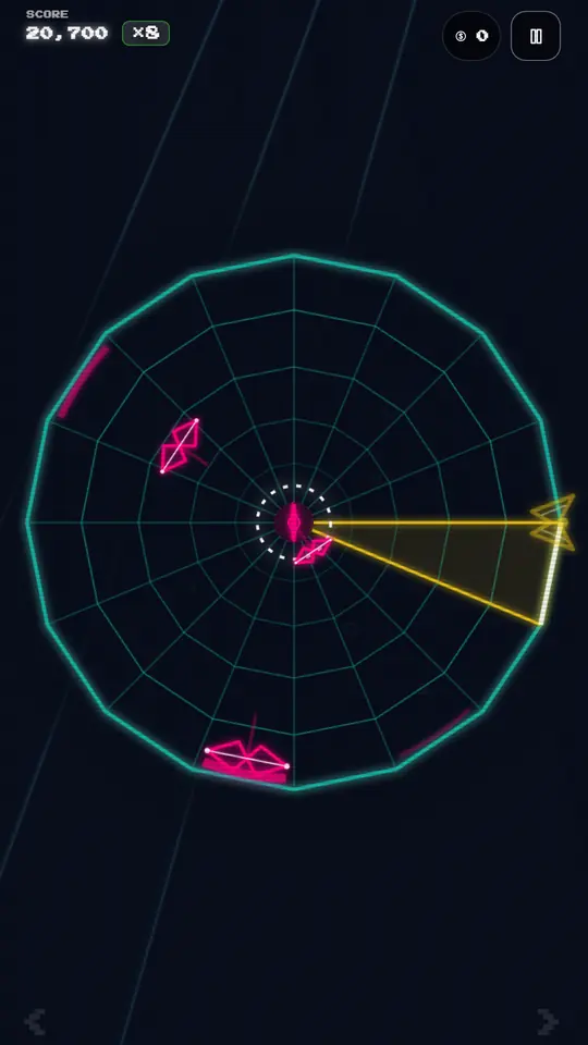 Vortex Rim 3D with threats climbing the lanes toward the rim